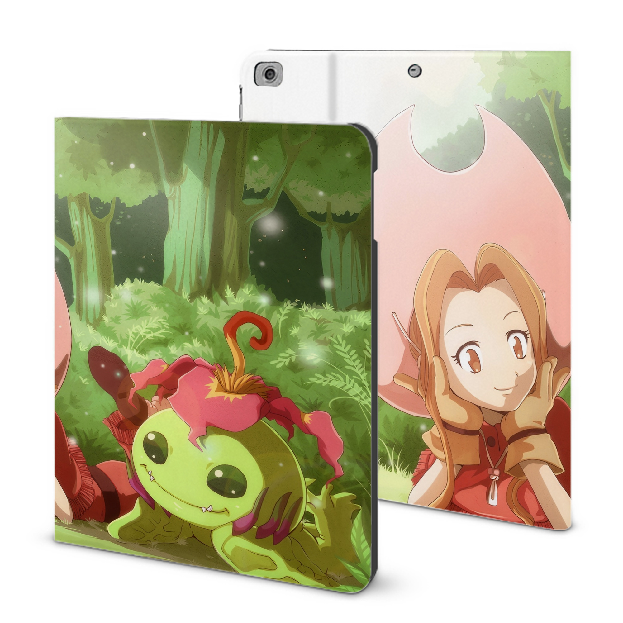 （画像用） Digimon デジタルモンスター/デジモン IPad ケース ブック型 PUレザー TPU 耐衝撃 軽量 薄型 ペン収納なし 全面保護 IPad 各モデル対応